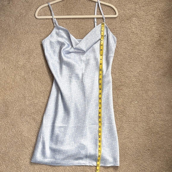 Hollister Pastel Blue Satin Cowl Neck Slip Dress - Picture 7 of 7